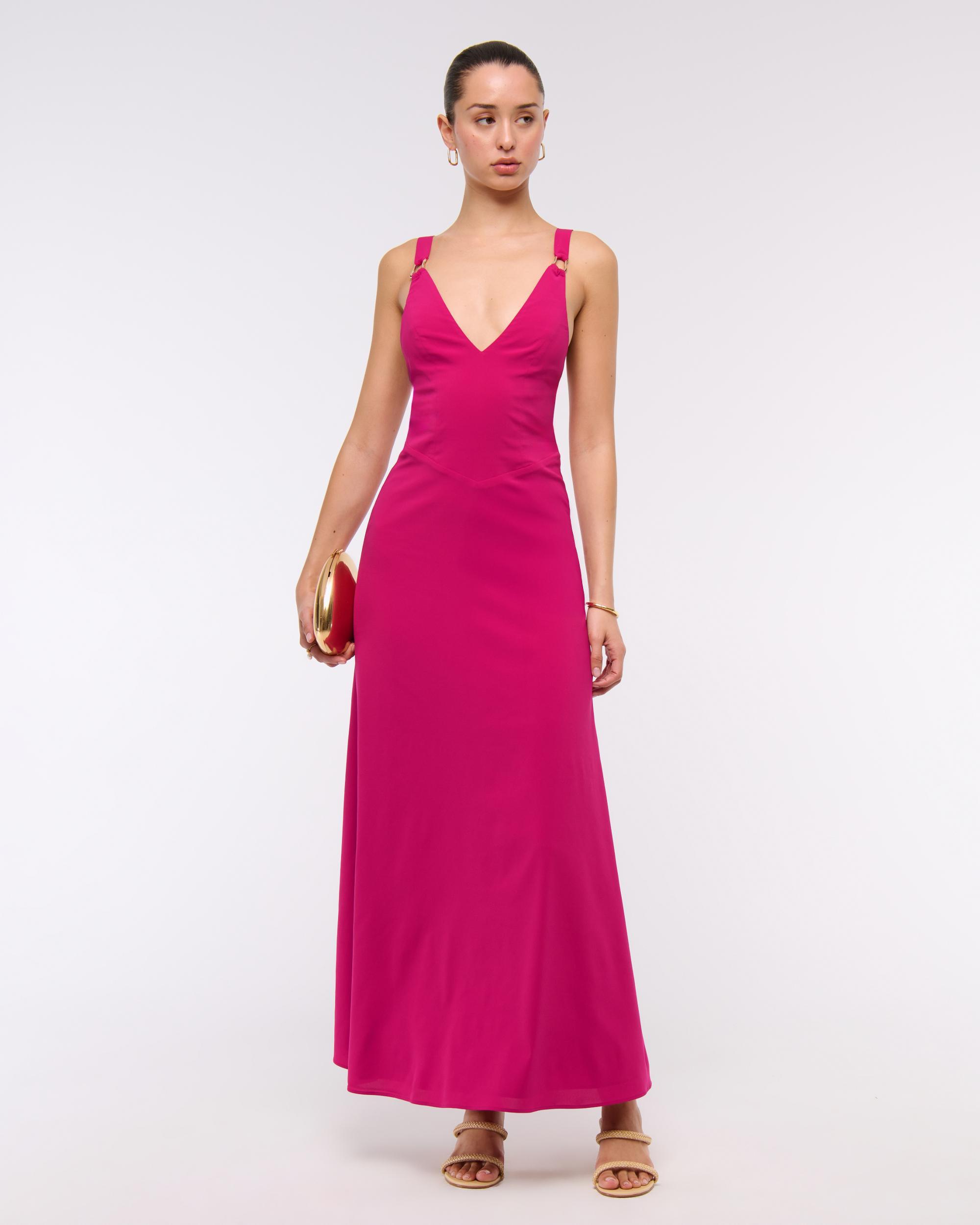 Dipped-Waist Hardware Maxi Dress Product Image