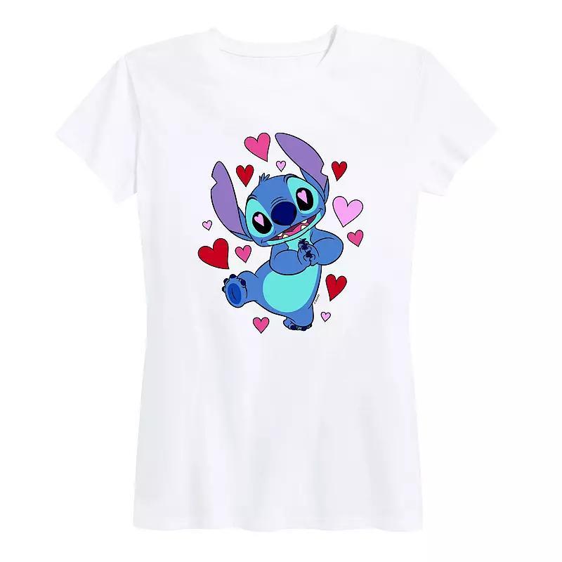 Disneys Lilo & Stitch Womens Heart Eyes Graphic Tee Product Image