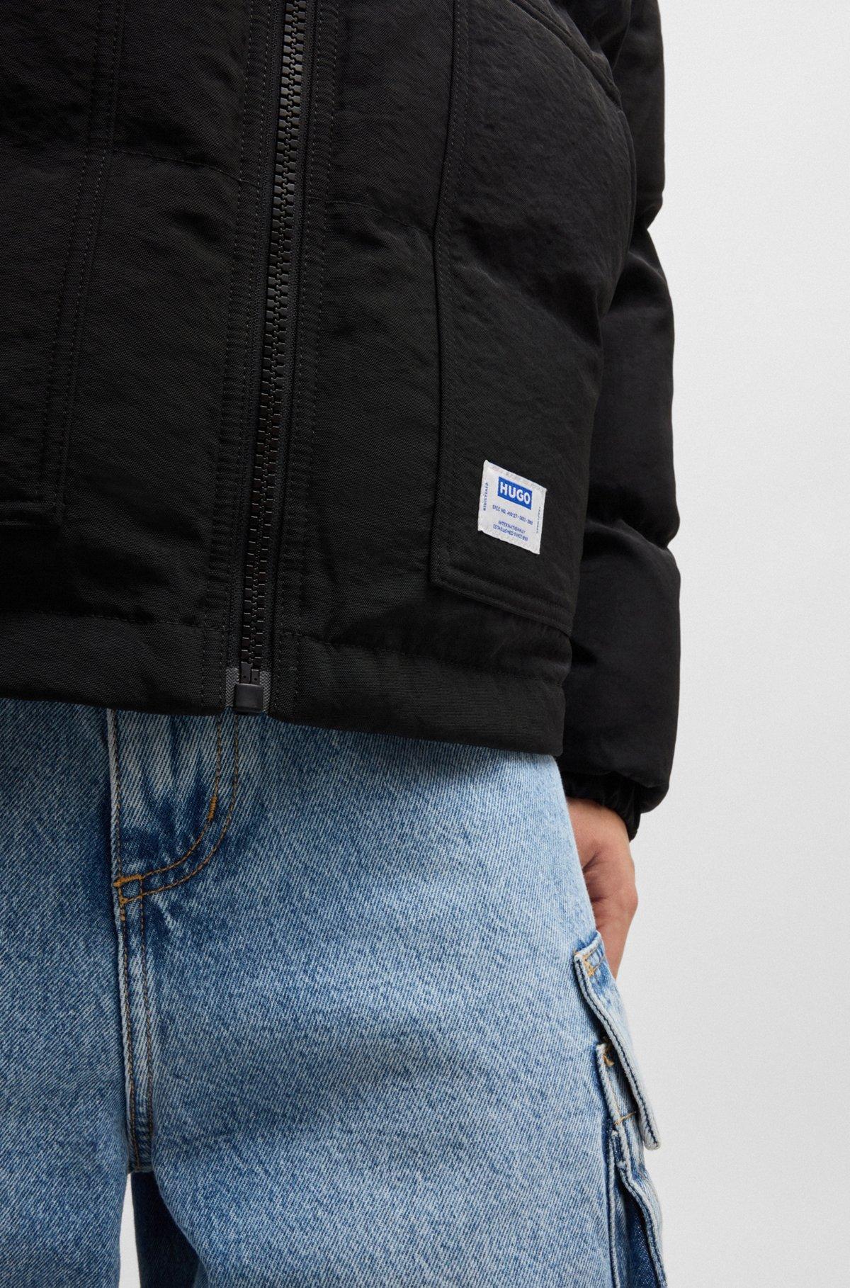 Slim-fit water-repellent puffer jacket with logo label Product Image