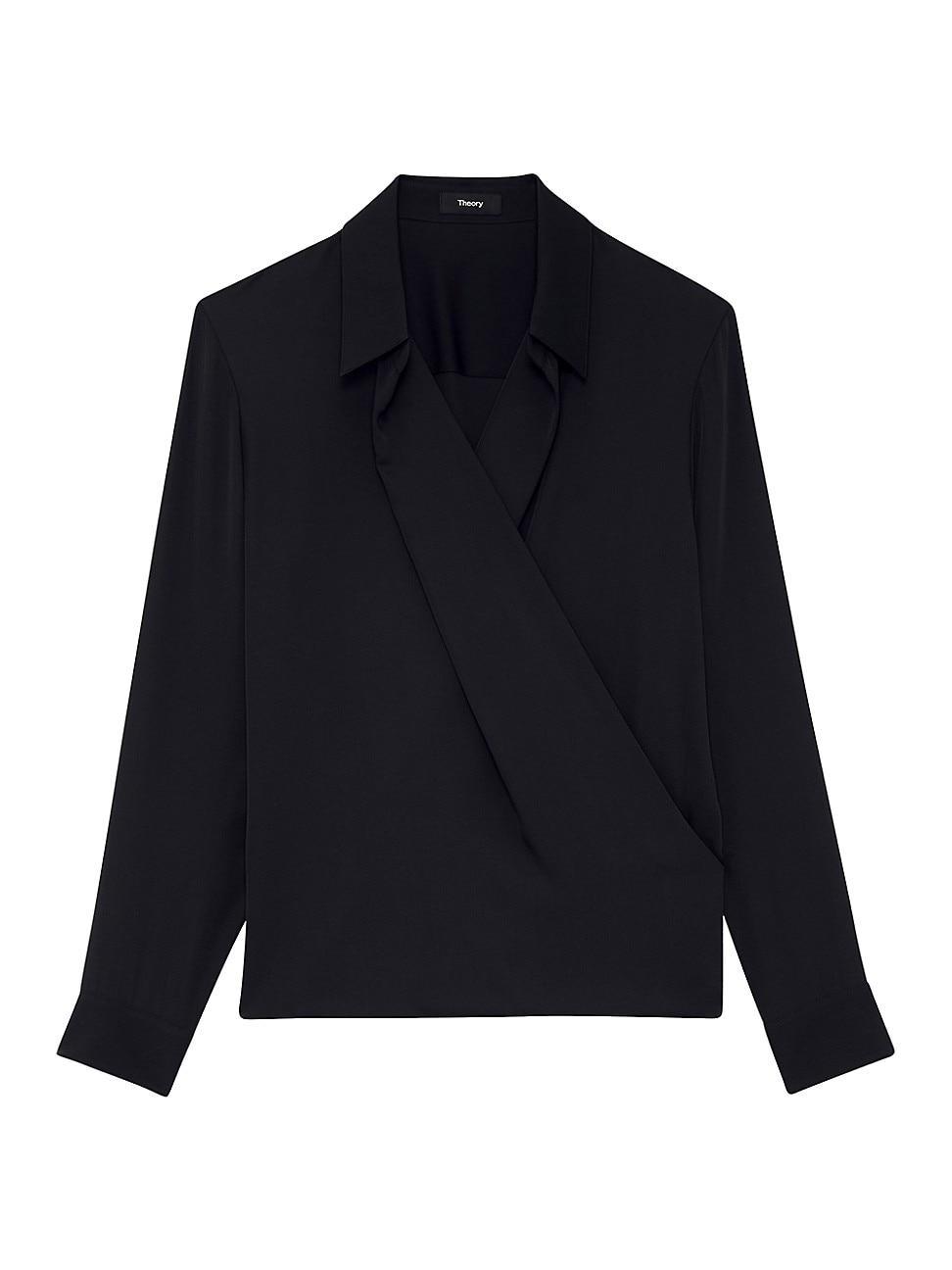 Womens Wrap Silk Blouse Product Image