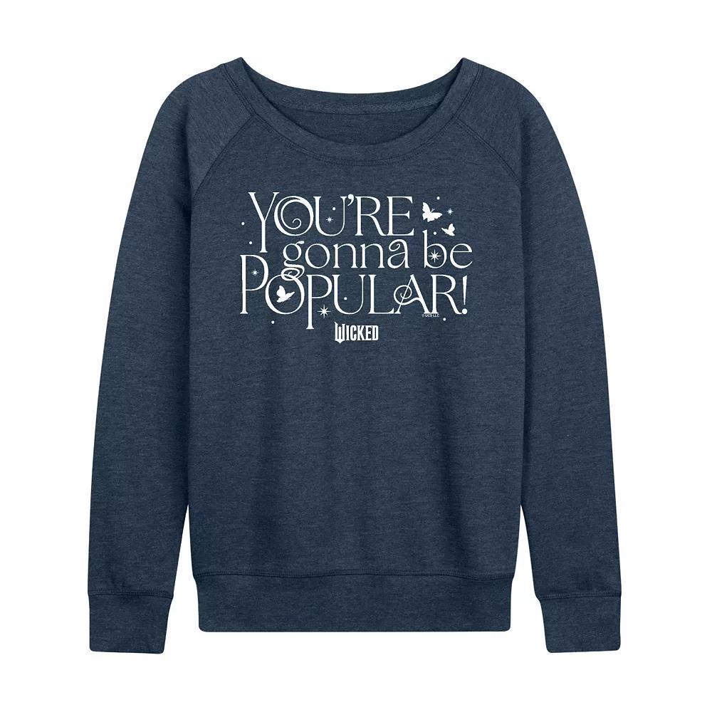 Women's Wicked You're Gonna Be Popular French Terry Long Sleeve Tee, Size: Large, Grey Indigo Product Image