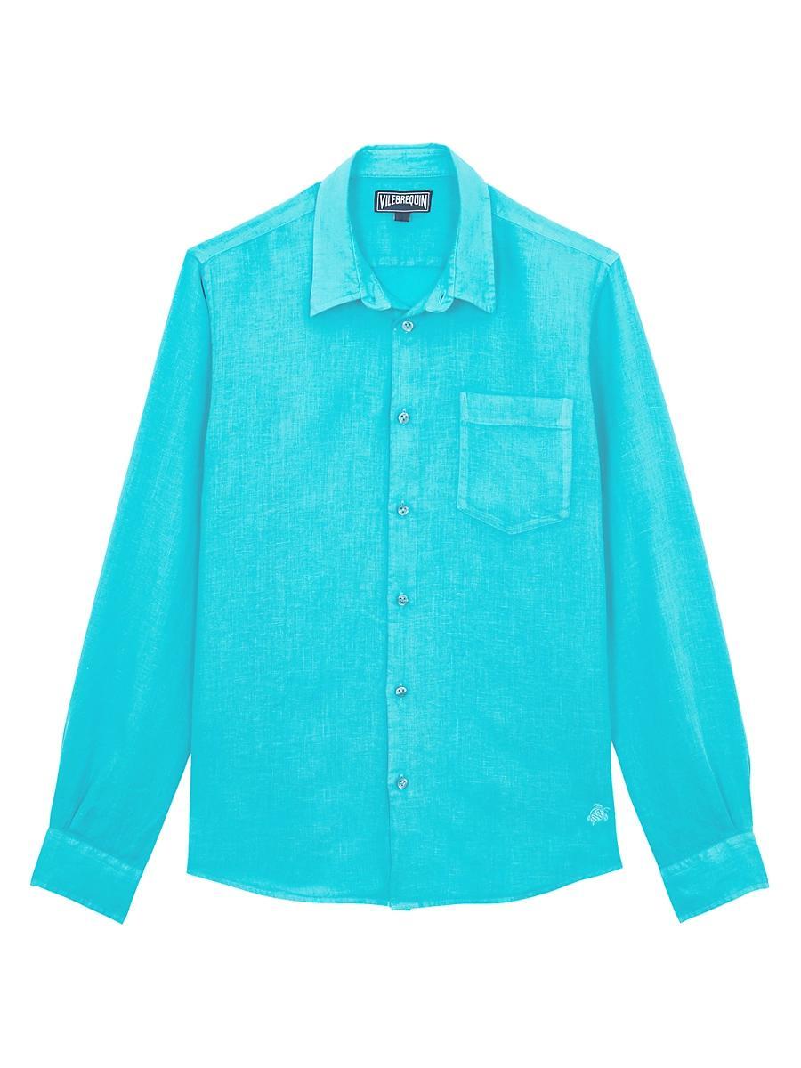 Mens Long-Sleeve Linen Shirt Product Image
