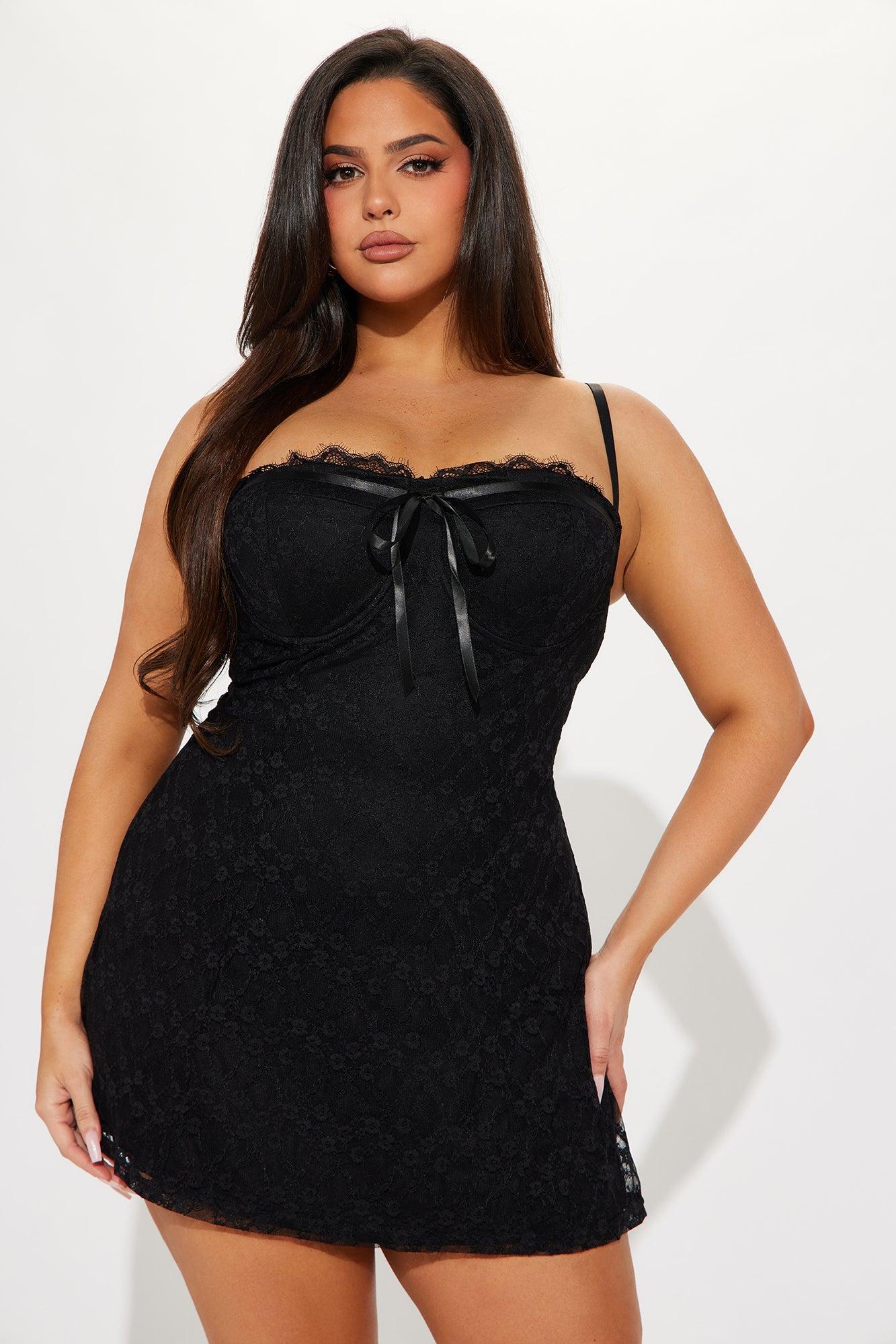 Twilight Serenade Lace Micro Mini Dress - Black Product Image