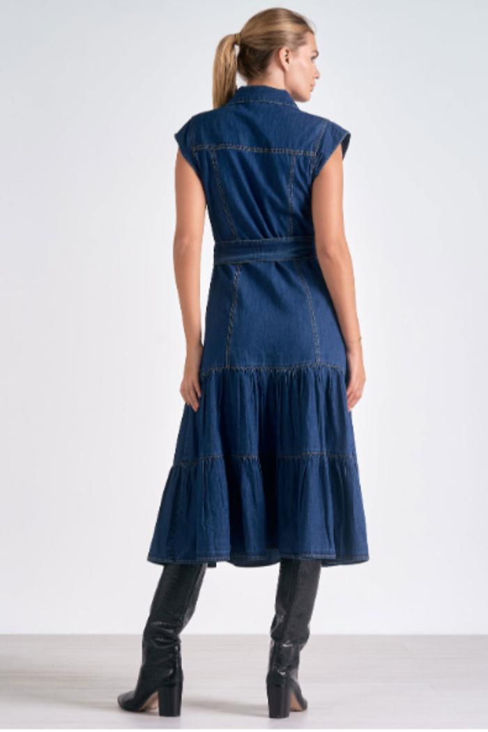CAP SLEEVE MIDI DRESS Product Image