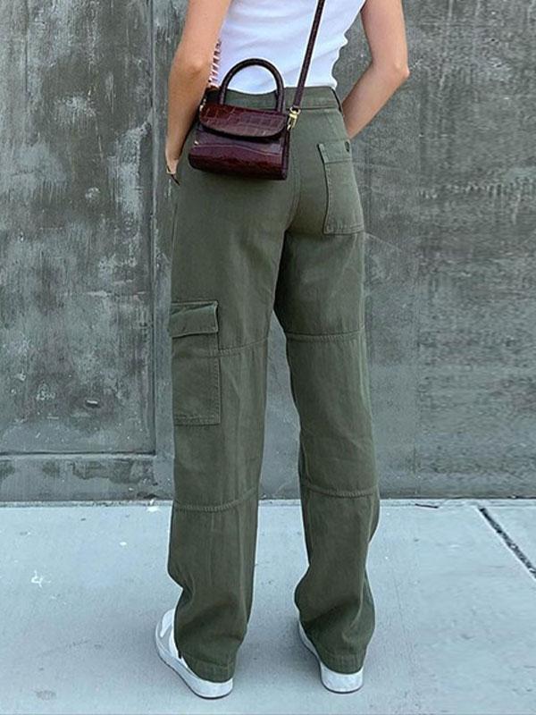 Pocket Patched Straight Cargo Jeans Product Image