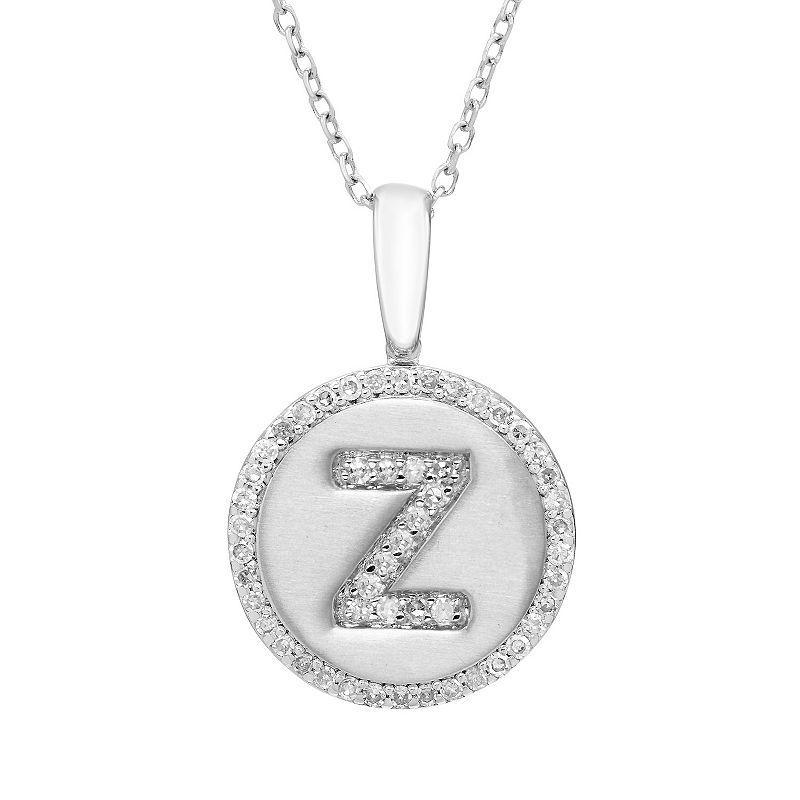 It's Personal Sterling Silver & Diamond Accent Initial Pendant Necklace, Women's, Size: 18" Product Image