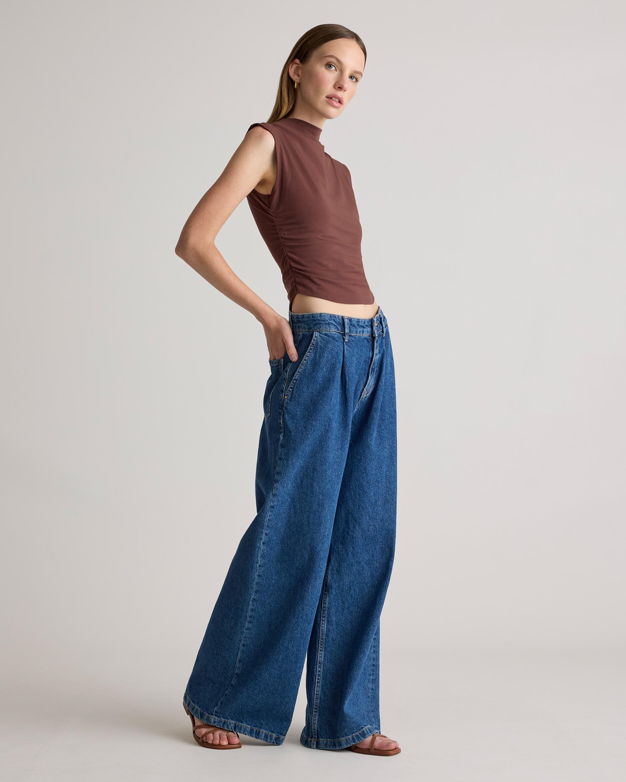 Quince | Women's Stretch Cotton Jersey Sleeveless Mock Neck Top Size XL, Organic Cotton Product Image
