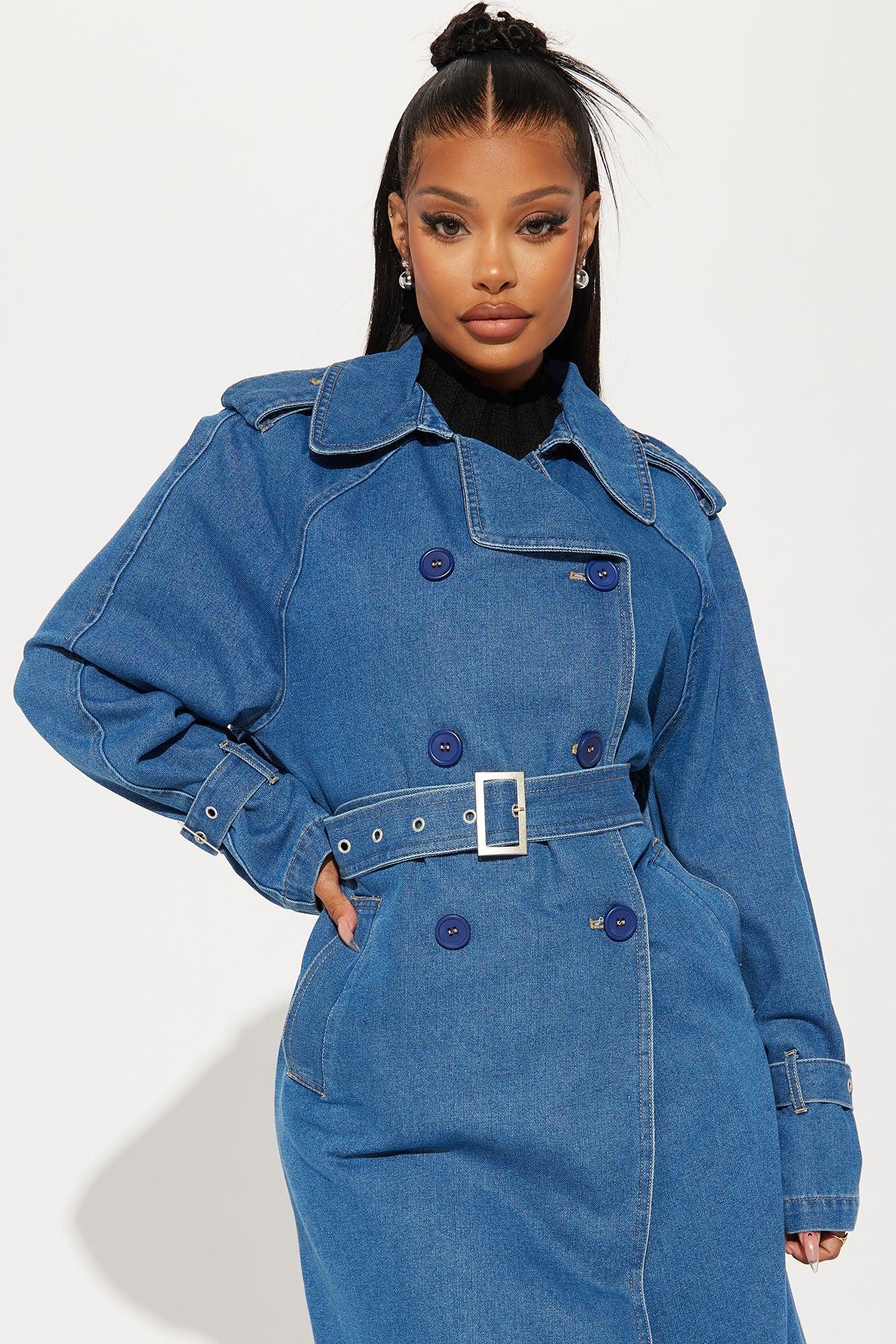 Follow Me Denim Trench - Medium Wash Product Image