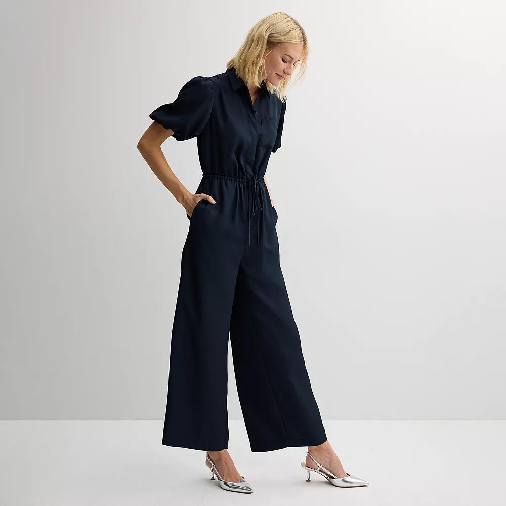 Womens Nine West Puff Sleeve Jumpsuit Product Image