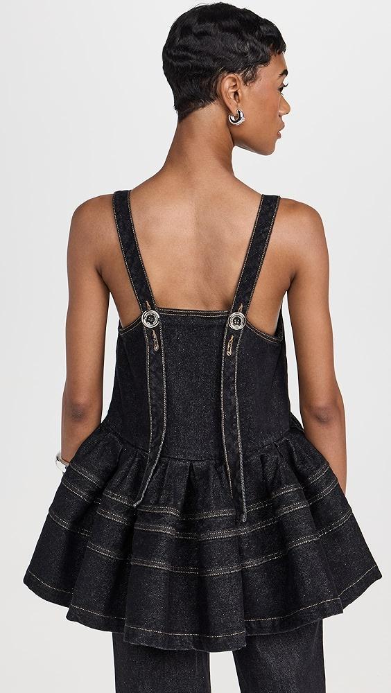 Marques Almeida Denim Flounce Top | Shopbop Product Image