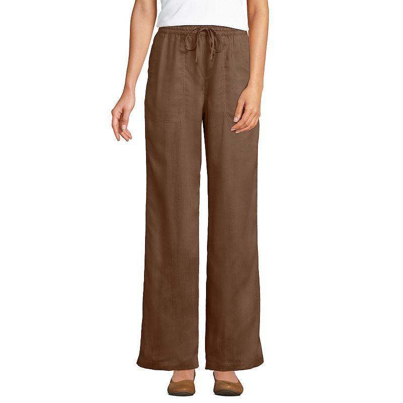 Women's Lands' End Tencel High-Rise Wide Leg Pants, Size: 12, Black Product Image