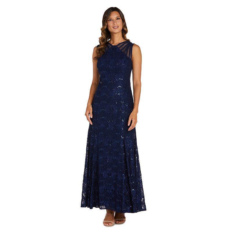 Women's R&M Richards Mermaid Lace Gown, Size: 16, Cadet Product Image