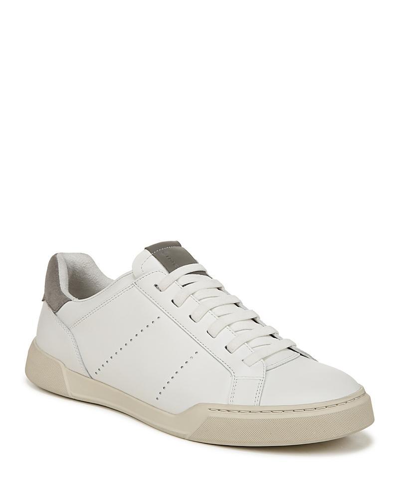 Mens Mixed Leather Low-Top Sneakers Product Image