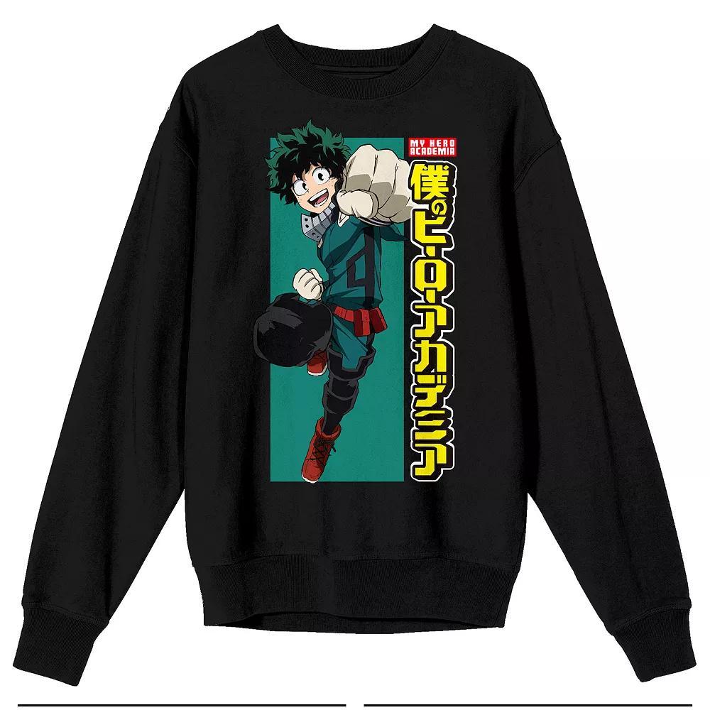Men's My Hero Academia Deku Logo Sweatshirt, Size: Small, Black Product Image