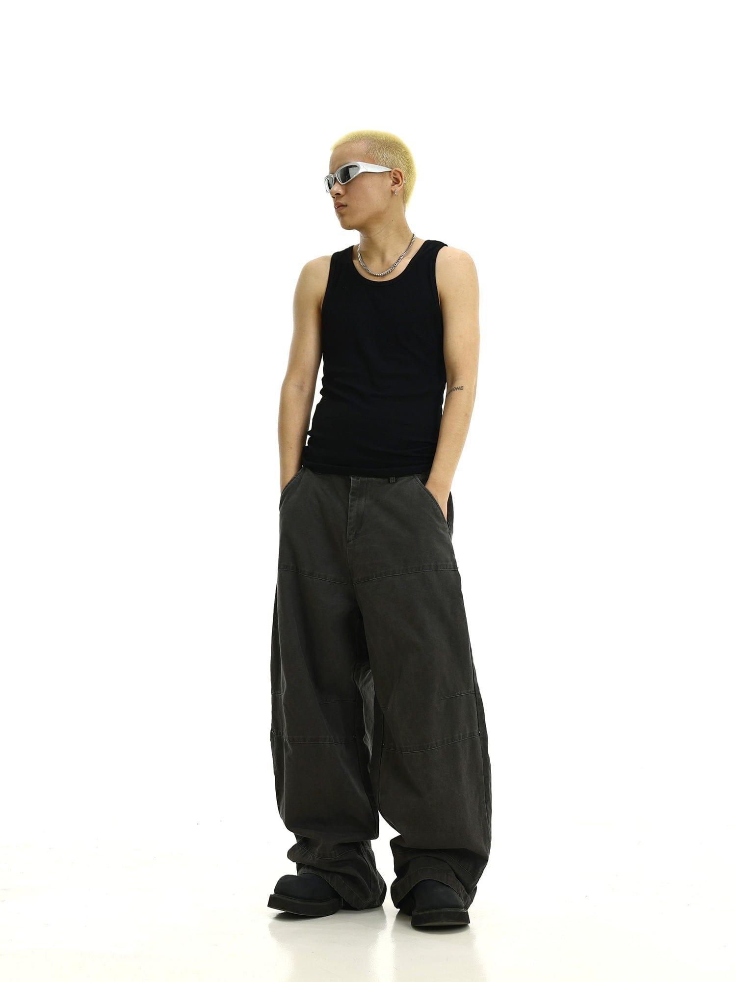RT No. 11188 GRAY WORKWEAR CASUAL BAGGY PANTS Product Image