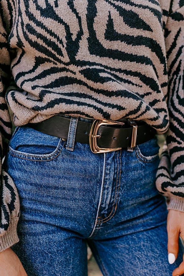 People Like Us Faux Leather Belt In Black Product Image