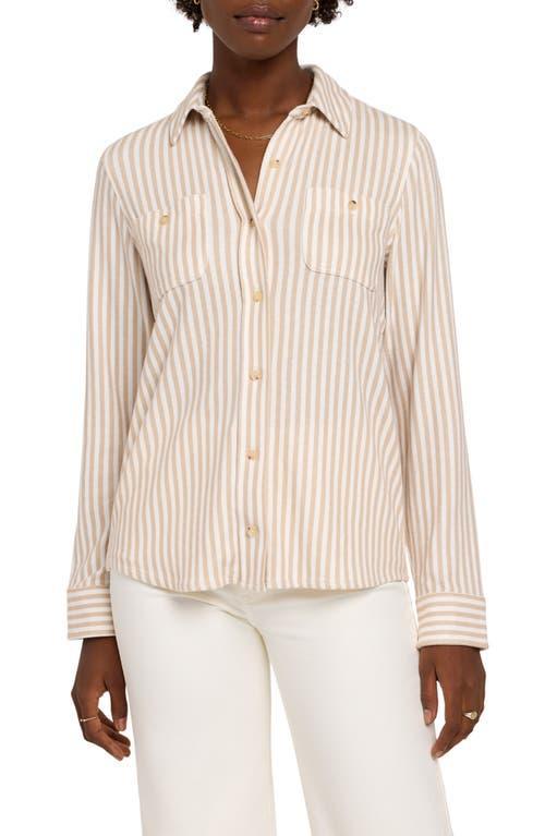 Faherty Legend Sweater Shirt (Tannin Stripe) Women's Clothing Product Image