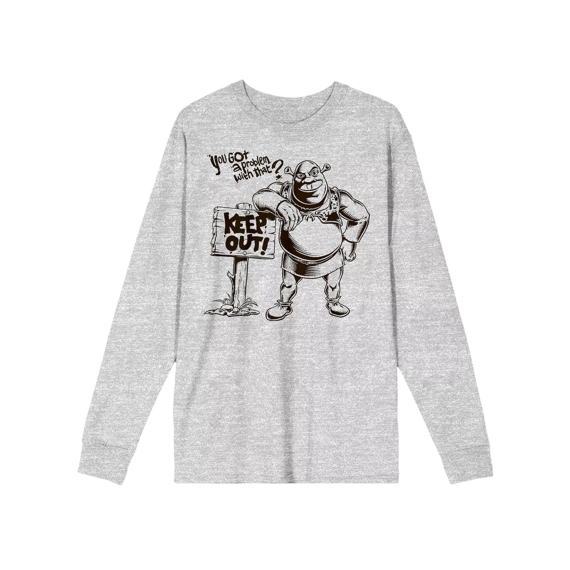 Men's Shrek You Got A Problem Graphic Tee, Size: Medium, Gray Product Image