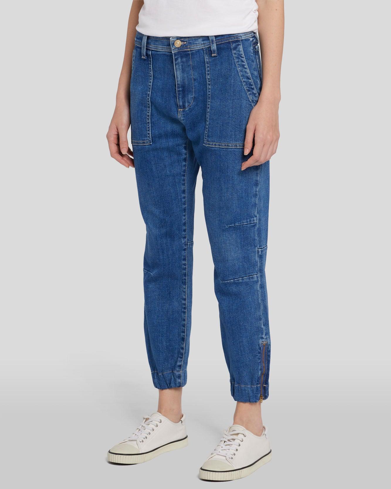 Slim Illusion Darted Boyfriend Jogger in Call Me Female Product Image