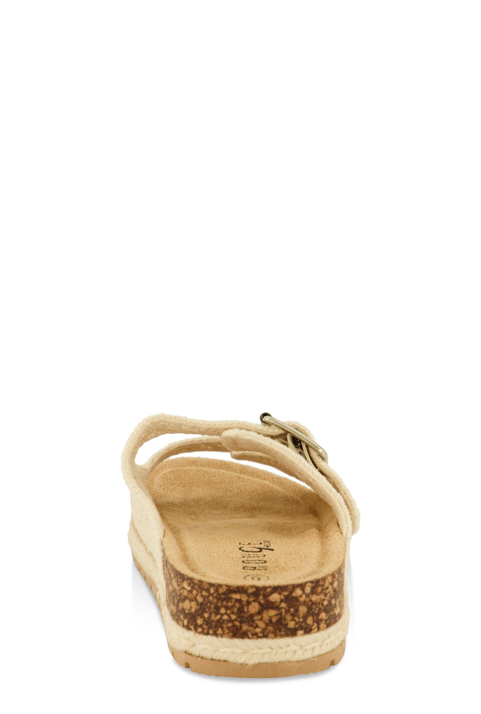 Womens Crochet Double Buckle Espadrille Footbed Sandals Product Image