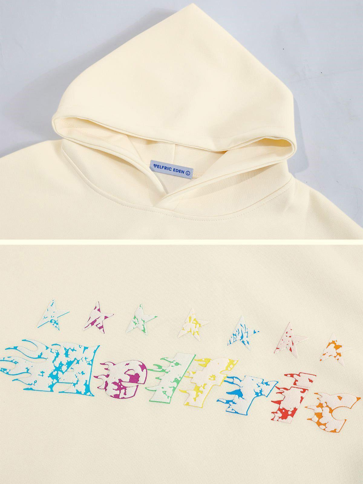 Aelfric Eden Star Embroidery Graffiti Hoodie Product Image
