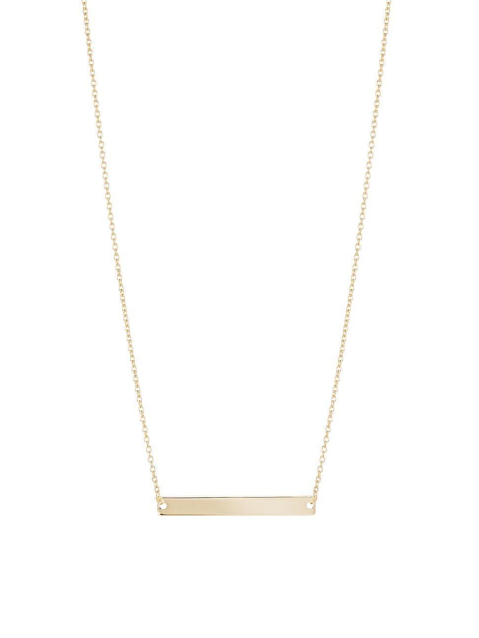 Womens 14K Gold Bar Pendant Necklace Product Image