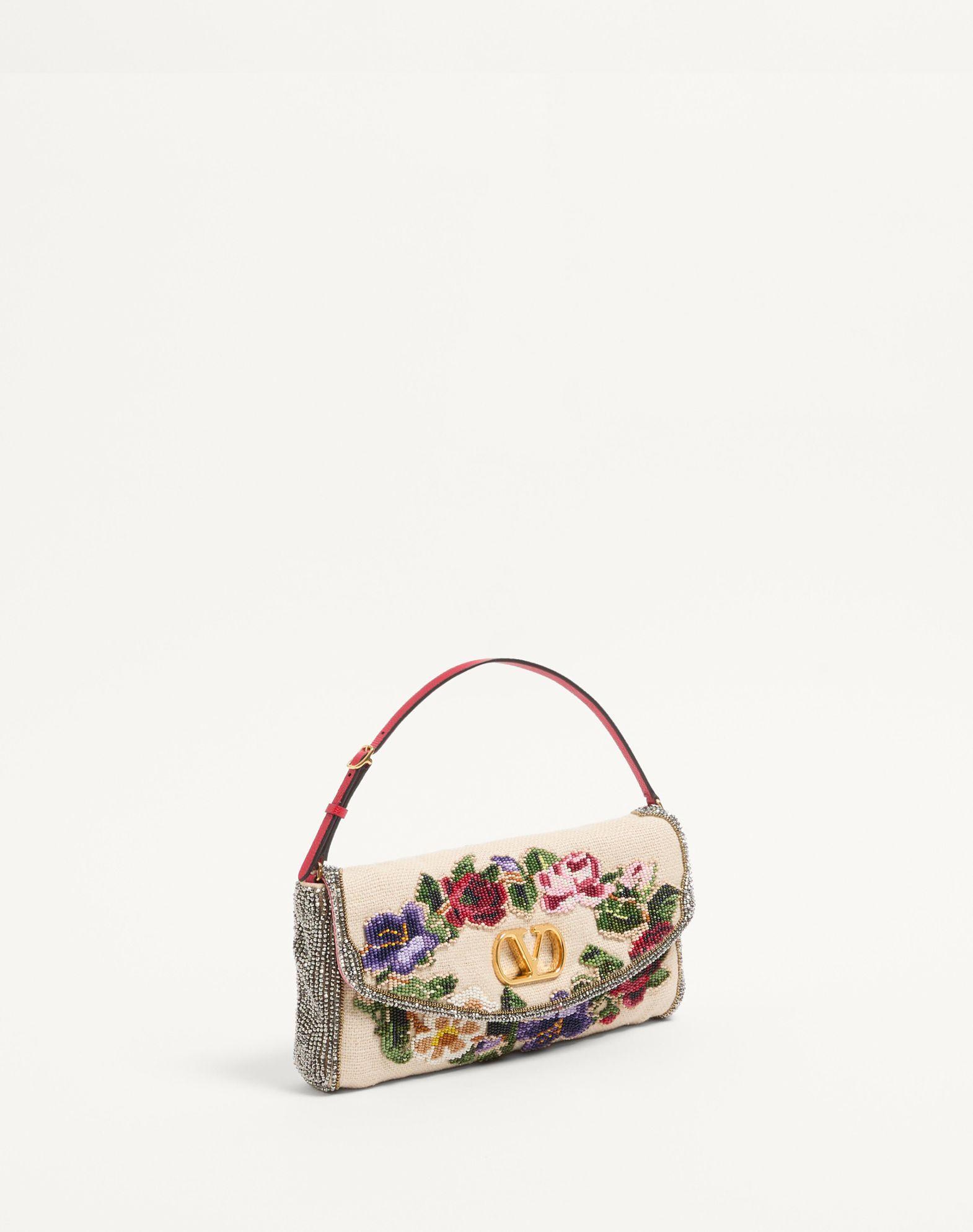 VALENTINO GARAVANI VAIN SOFT EMBROIDERED SMALL SHOULDER BAG Product Image