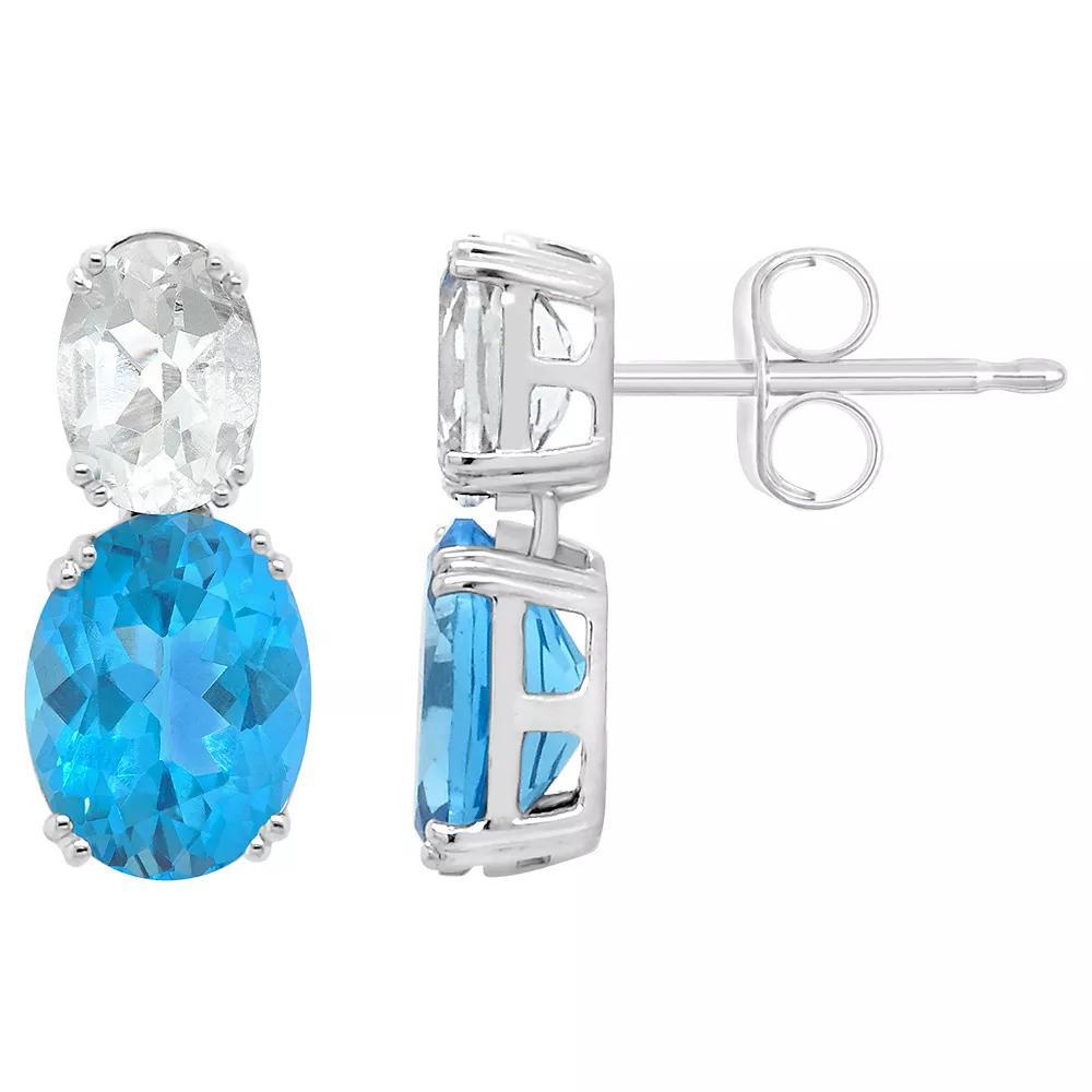 Alyson Layne Sterling Silver Blue Topaz & White Topaz Earrings, Women's Product Image