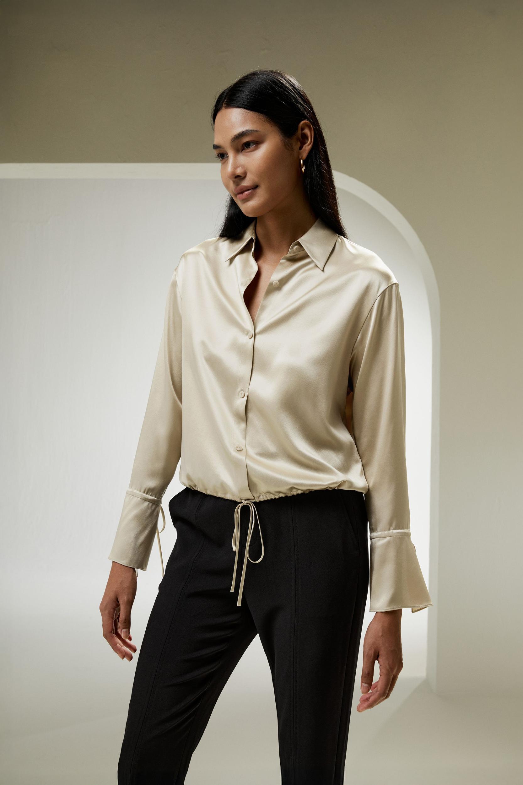 Silk Blouse with Drawstring Product Image