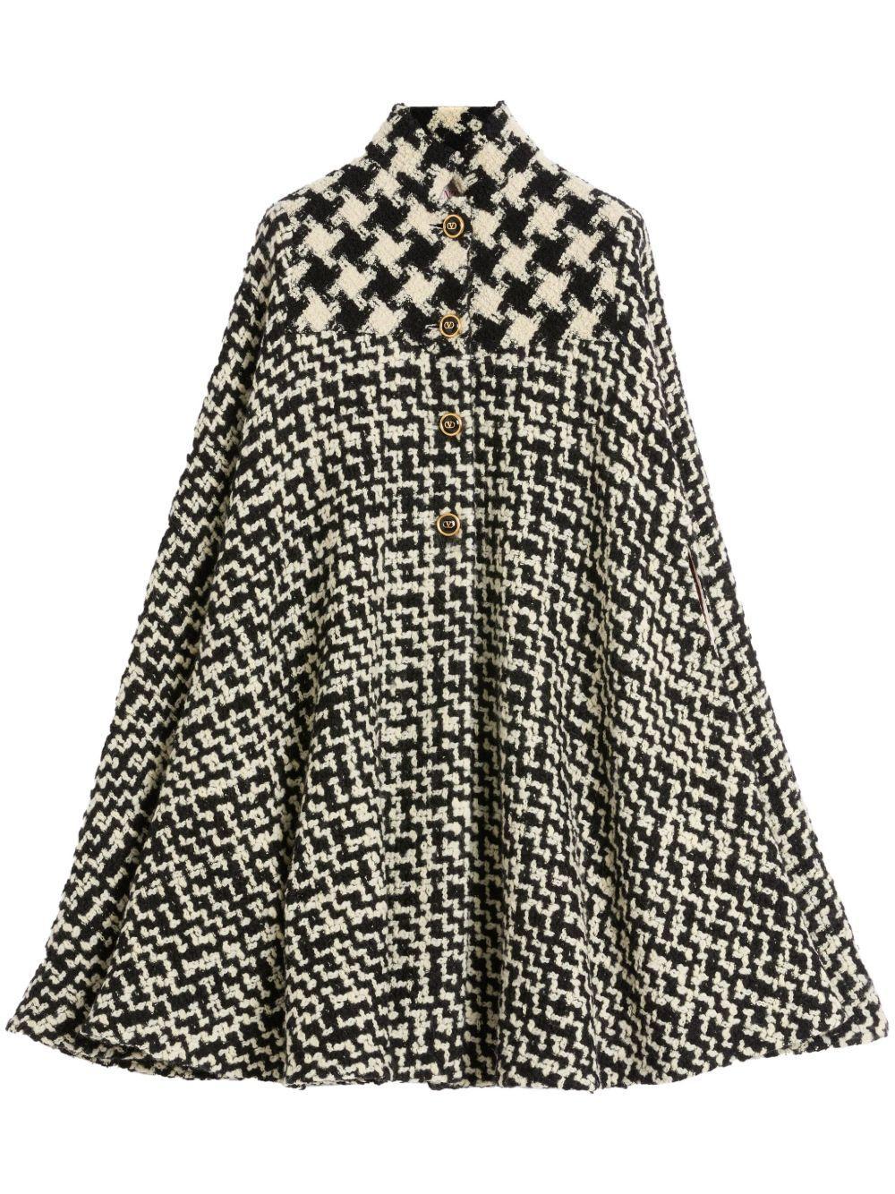 Geometric tweed cape Product Image