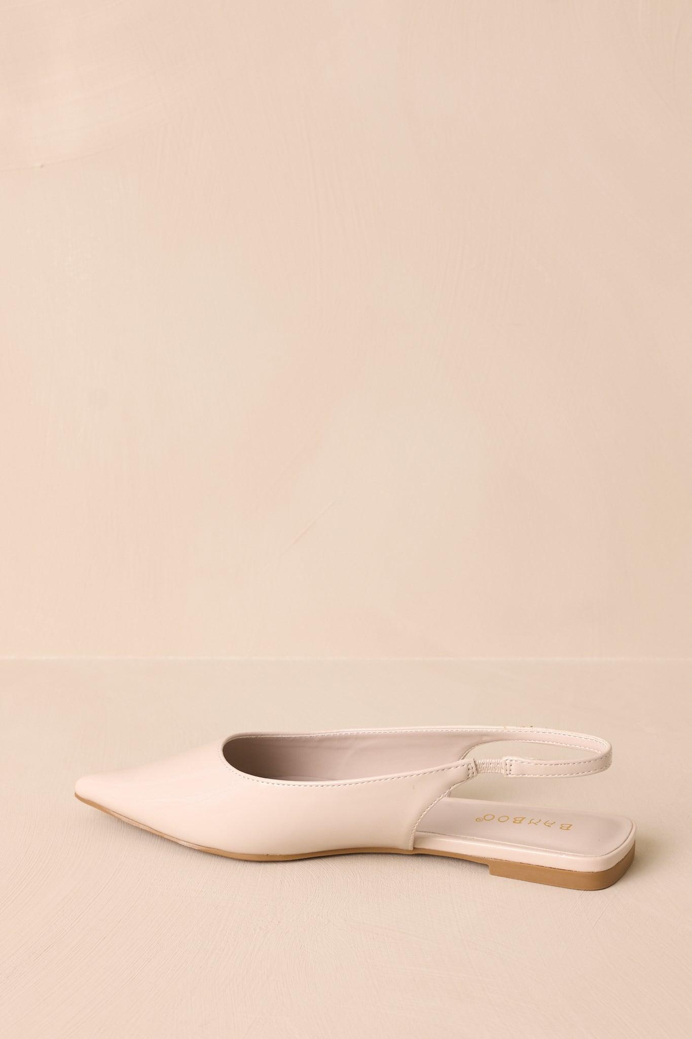 Mixed Feelings Ivory Pointed-Toe Slingback Flats Product Image