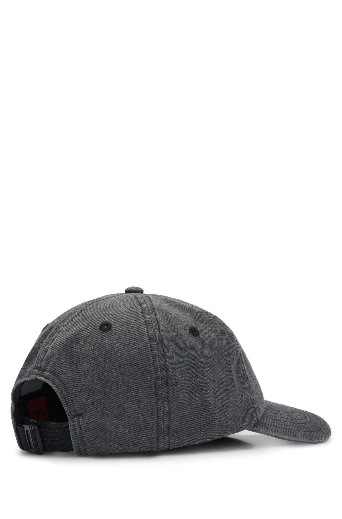 HUGO - Cotton-twill 6-panel cap with embroidered logo - Black Product Image