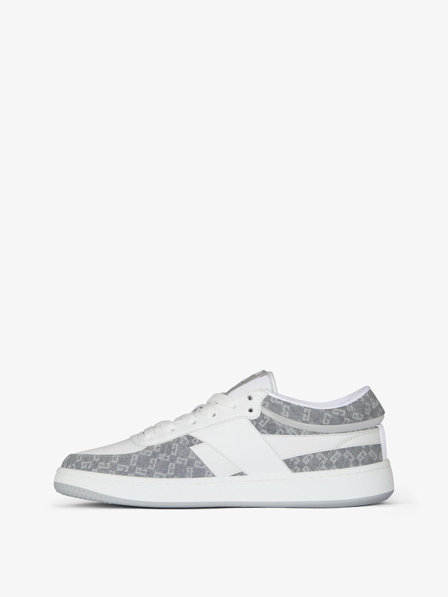G Move sneakers in leather and monogram 72 denim Product Image
