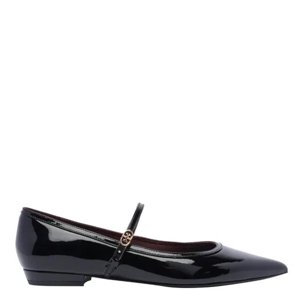 TORY BURCH Double T-buckle Ballet Flats In Nero Neri E Grigi Product Image