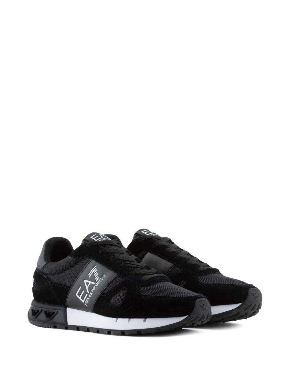 logo-print panelled sneakers Product Image