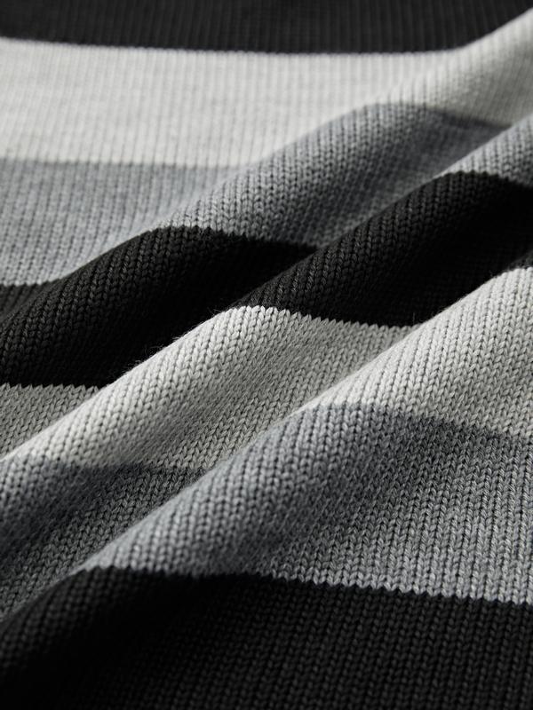 Stripe Button Decor Knit Sweater Product Image