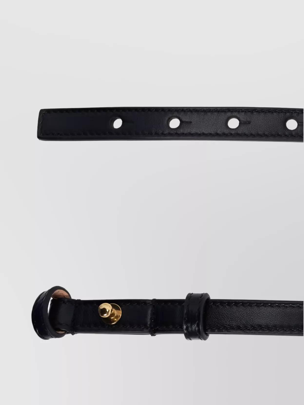 CHLOÉ Iconic Leather Belt Gold-tone Hardware In Black Product Image