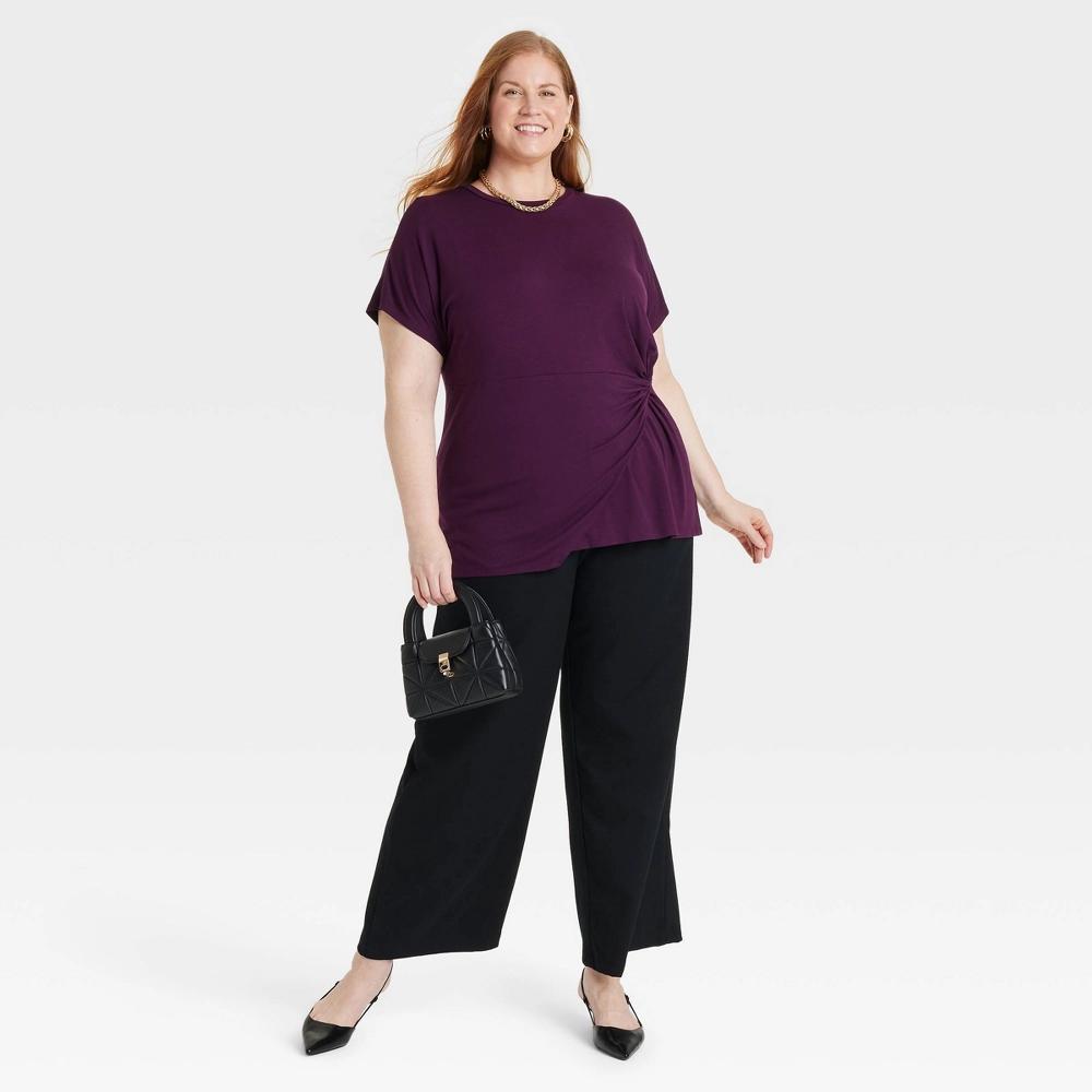 Womens Short Sleeve Asymmetrical T-Shirt - Ava & Viv Atlantic Burgundy XXL Product Image