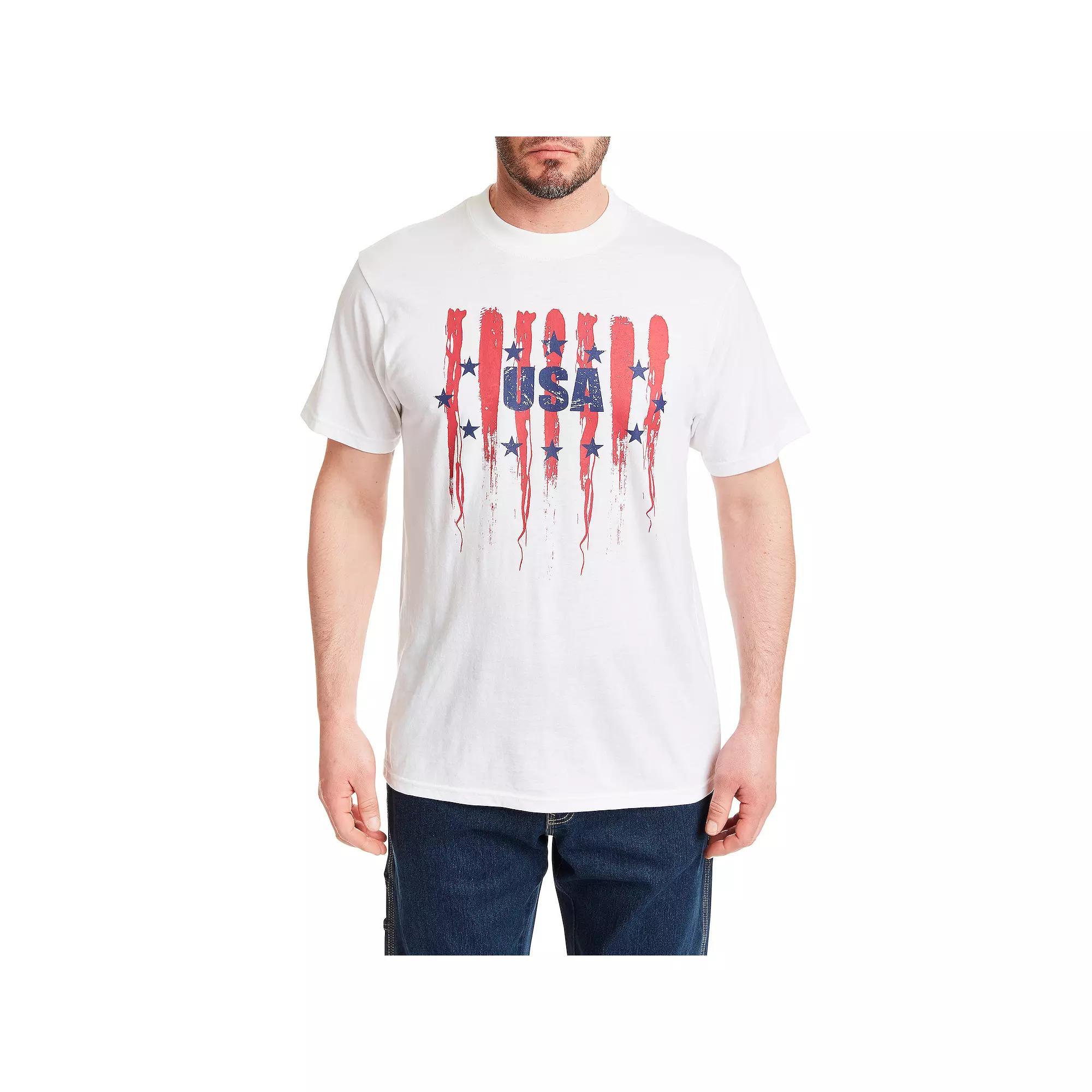 Mens Smiths Workwear Patriotic Tee Grey Gray 419 Product Image