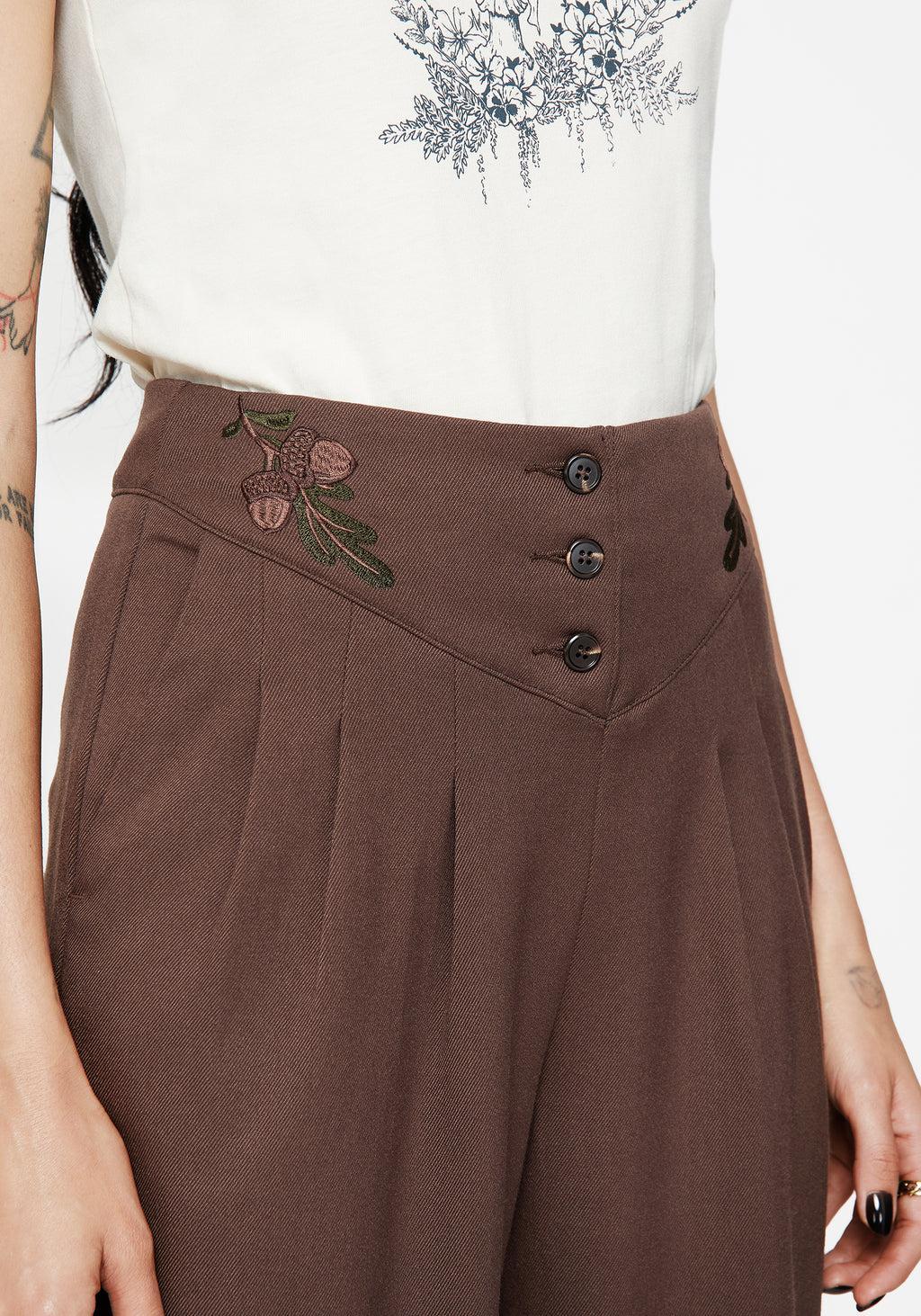 Marwood Acorn Embroidered Button Up Waist Balloon Trouser Product Image
