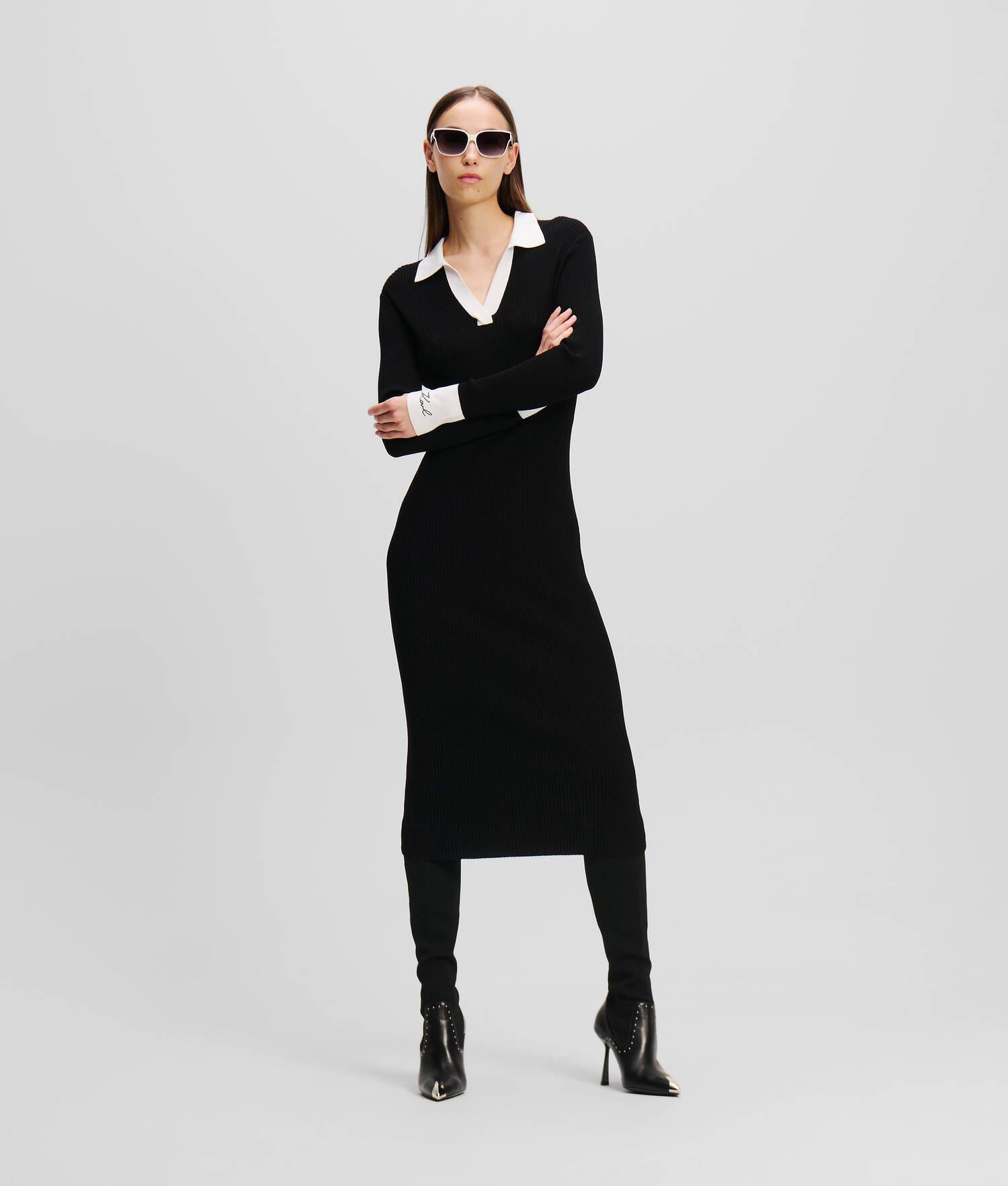 KARL ESSENTIAL POLO KNIT DRESS Product Image