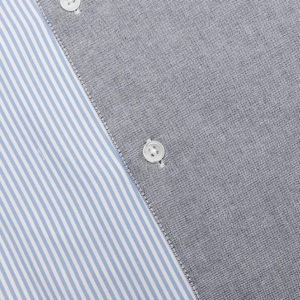 Classic Fit Patchwork Shirt - Light Blue/Grey Male Product Image