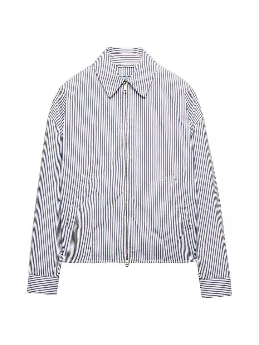 Striped Poplin Blouson Jacket Product Image
