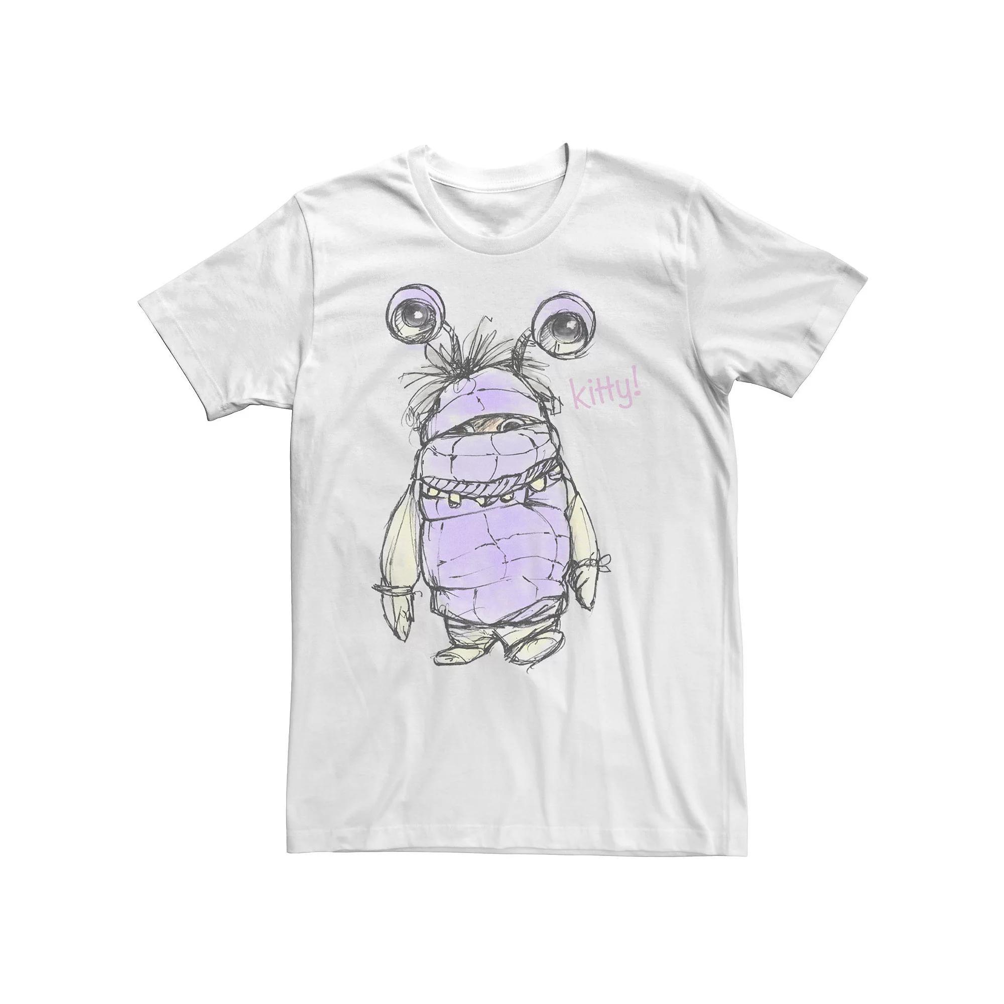 Big & Tall Disney / Pixar Monsters Inc Boo Penciled KITTY Tee, Men's, Size: 5XL, White Product Image