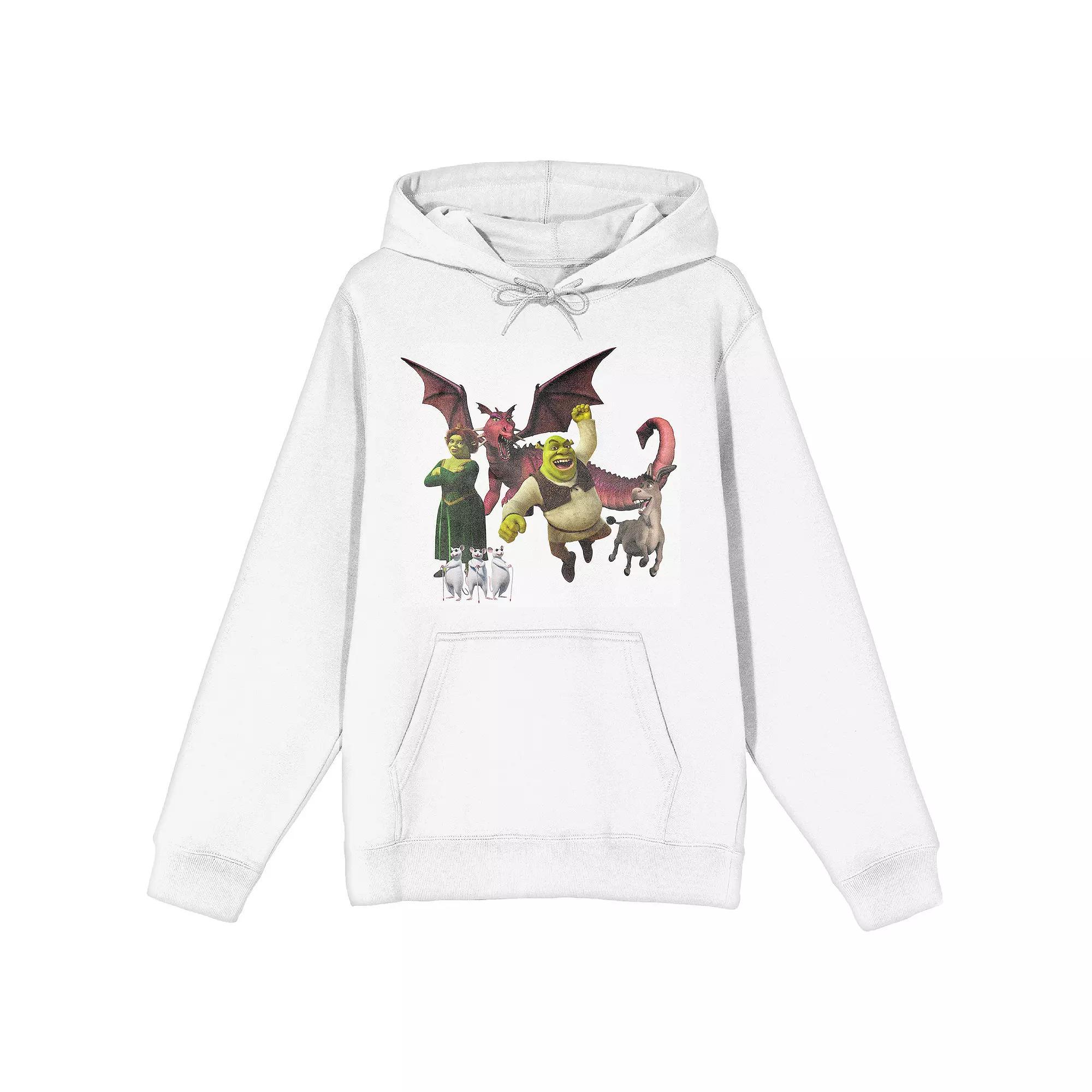 Men's Shrek Main Characters Hoodie, Size: XL, White Product Image