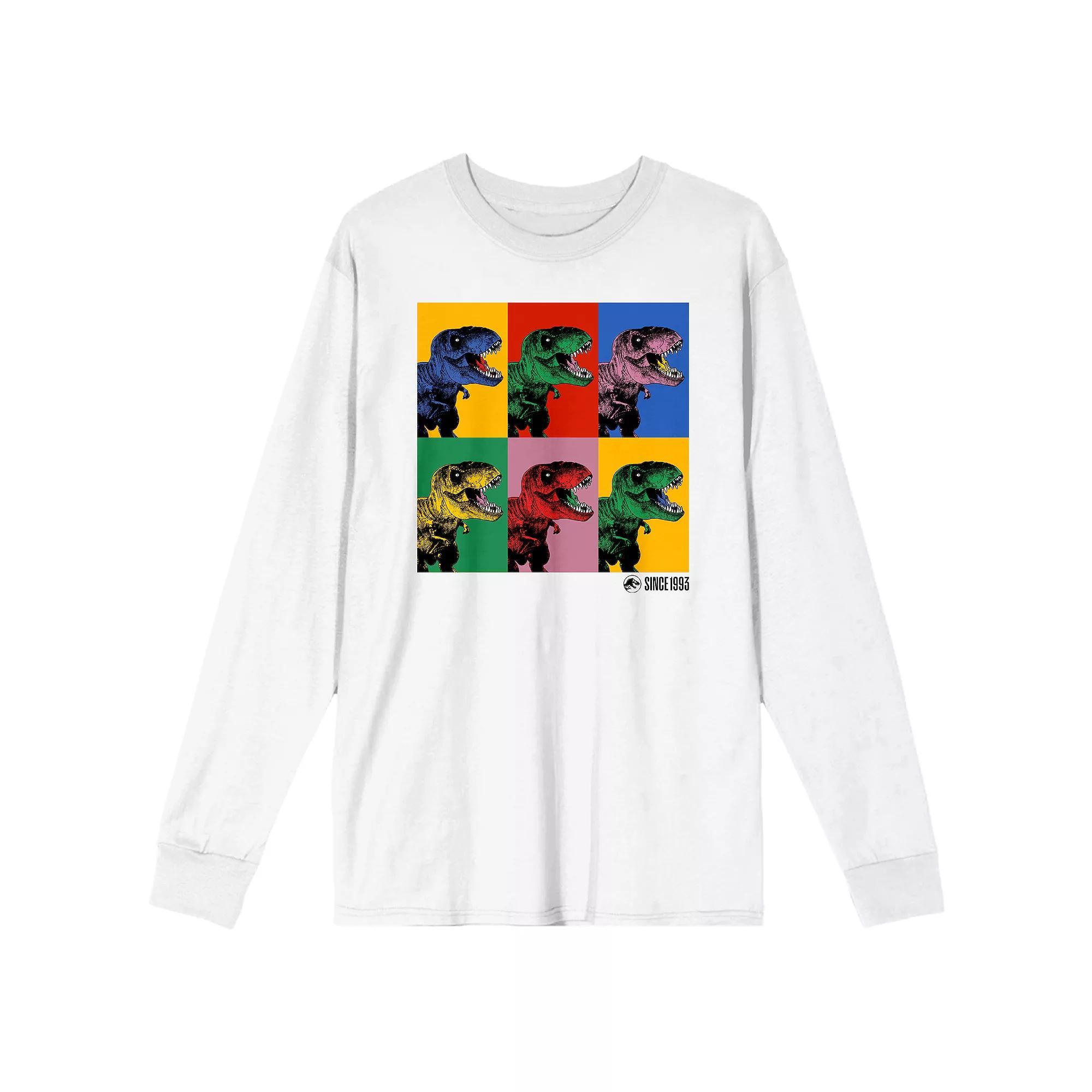 Men's Jurassic Park Colorful T-Rex Graphic Tee, Size: Small, White Product Image