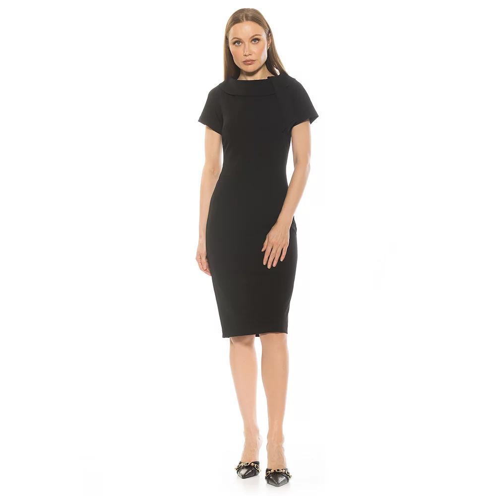 Women's ALEXIA ADMOR Wrene Short Sleeve Sheath Dress, Size: Medium, Fern Green Product Image