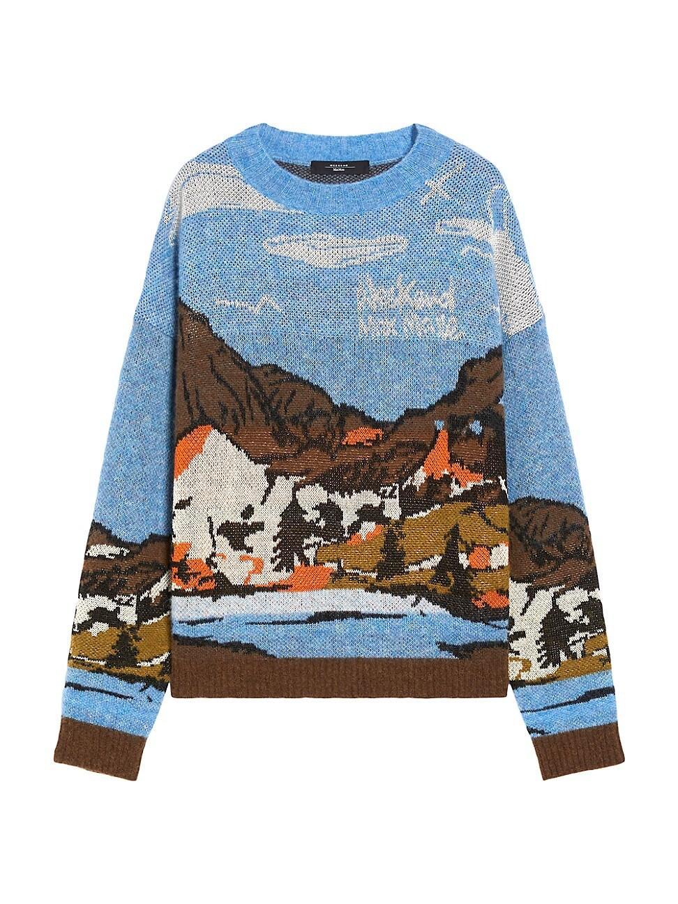 Womens Gang Intarsia-Knit Crewneck Sweater Product Image