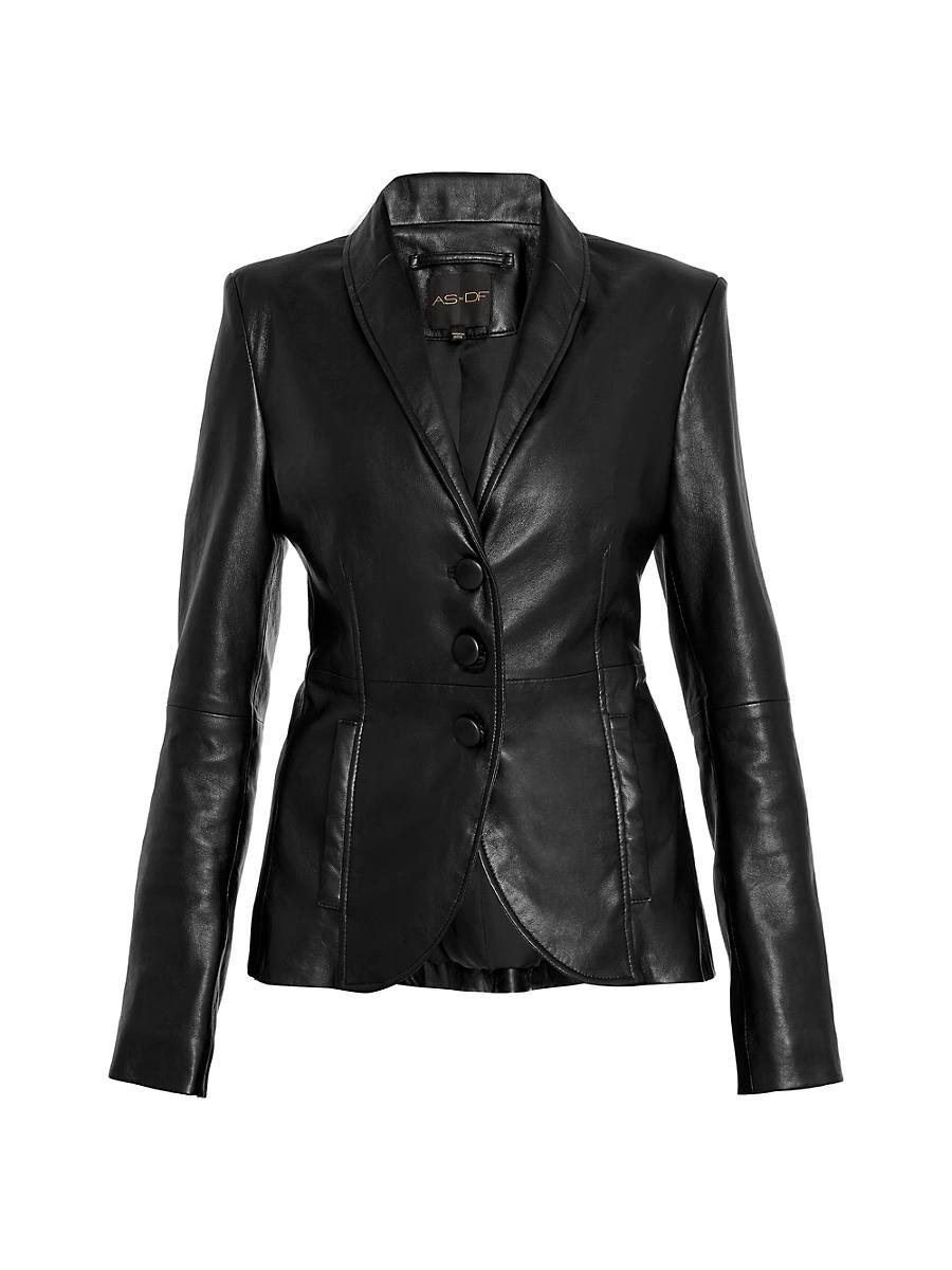 Womens Denise Tailored Recycled Leather Blazer Product Image