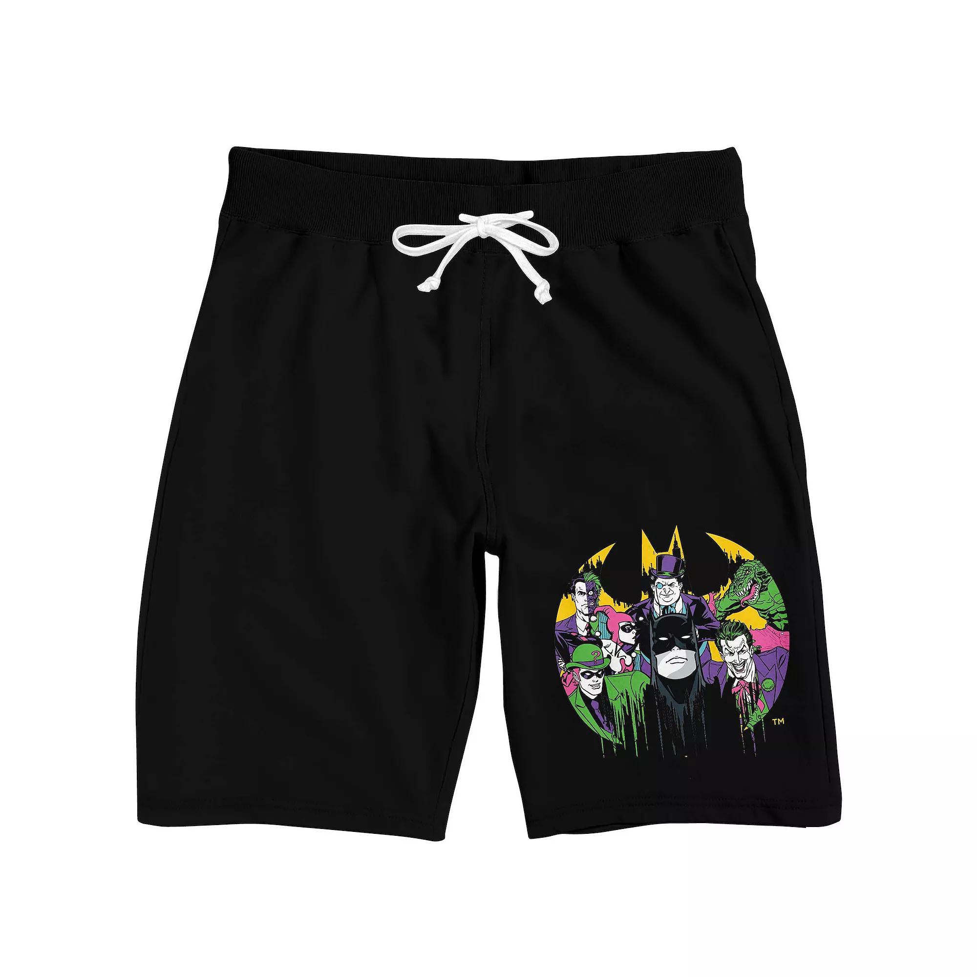 Men's DC Comics Batman 9" Sleep Shorts, Size: XXL, Black Product Image